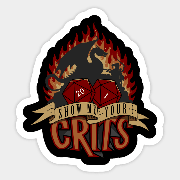 Show Me Your Crits Sticker by Zovya